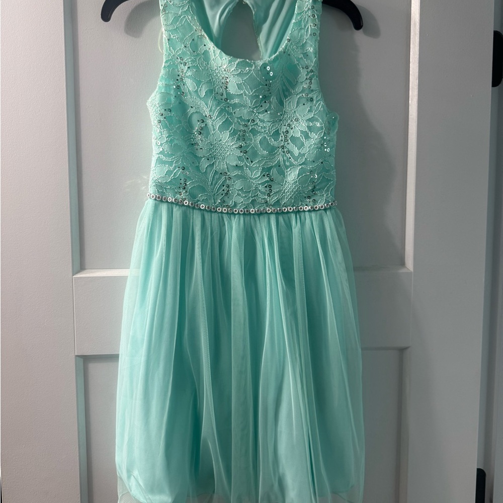 Speechless Mint Green Lace Formal Dress for Kids